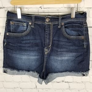 WALLFLOWER | stretch cuffed high rise jean shorts